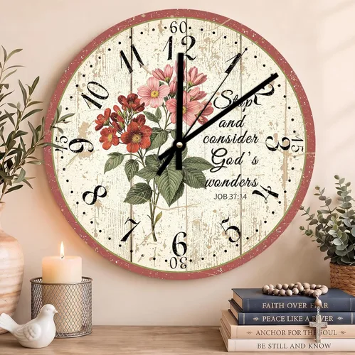 Vista 129 de Reloj con versículo bíblico con citas de Jesús, relojes de 0929Regalos Cristianos (2)