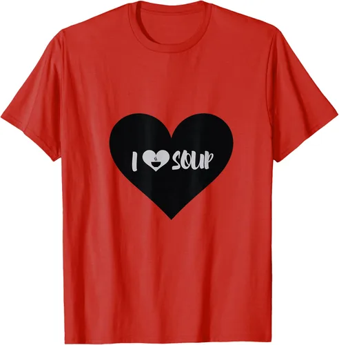 Vista 94 de I Love Soup - Camiseta de regalo con forma de corazón, Blanco, S Asfalto