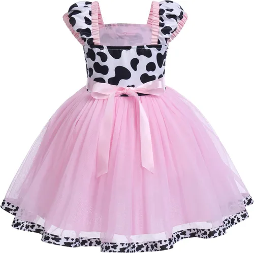 Vista 4 de IWEMEK - Maillot de ballet con diadema para niña con lunares, disfraz con diadema, leotardo