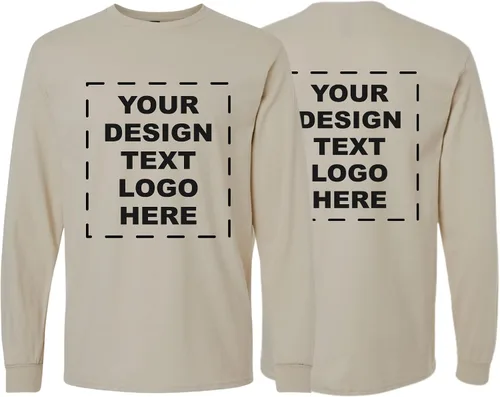 Vista 8 de Camiseta personalizada de manga larga para hombres y mujeres, añade tu propio diseño, logotipo, texto, foto, camiseta de manga larga personalizada