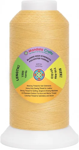 Vista 61 de Mandala Crafts Airforce Blue Tex 70 - Hilo de poliéster para tapicería 1500 Yds T70 UV Resistant Strong Thread for Leather Sewing, Marine