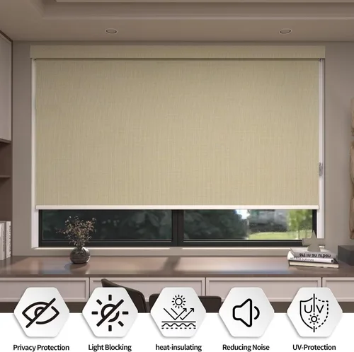 Vista 5 de MYshade Persianas enrollables personalizadas sin taladro, impermeables para ventana, ideales para el hogar, dormitorio, sala de estar, opacas