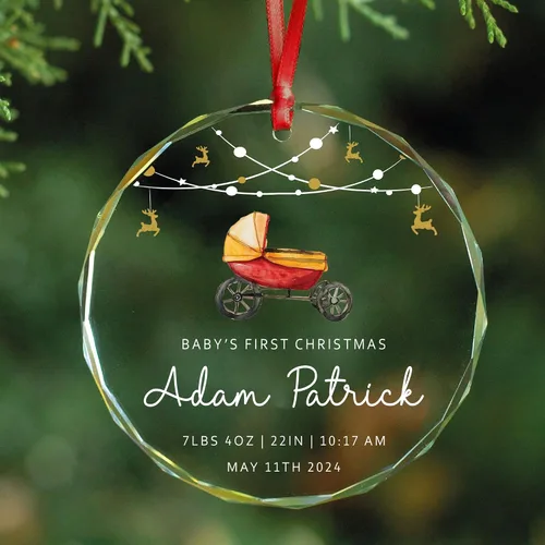 Vista 21 de Adorno de cristal personalizado para anuncio de bebé, adorno de Feliz Navidad, abuela y abuelo te veo en 2024, regalo de abuelos promocionados