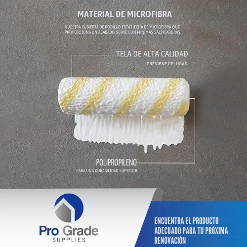 Vista 4 de Pro Grade - Cubiertas de rodillos de pintura - Paquete de 5 de microfibra de 1/2 x 9 pulgadas