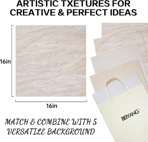 Vista 2 de 5 tableros de fondo de fotos de doble cara para colocación plana en estudio fotográfico, fondo de mesa impermeable de 16x16 pulgadas, accesorios