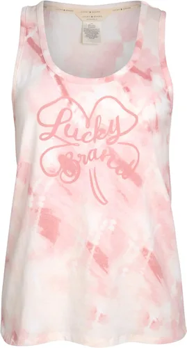 Vista 6 de Lucky Brand Pijama para mujer - Camiseta de manga enrollada de 3 piezas, camiseta sin mangas y pantalones cortos (tamaño S-XL)