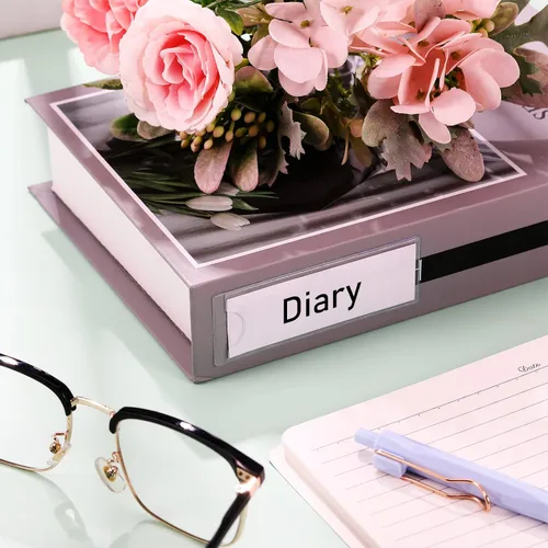Vista 8 de Paquete de 30 bolsillos autoadhesivos para tarjetas de índice, con apertura superior, tarjetero ideal para organizar y proteger tus tarjetas