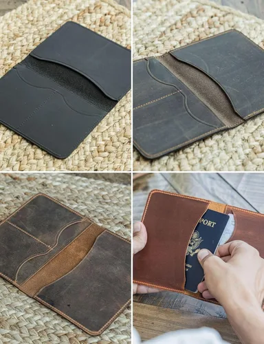 Vista 32 de Handcrafted Genuine Leather Wallets, Minimalist Cardholders, and Passport Covers, Handmade Gift