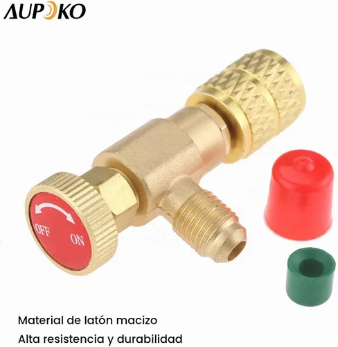 Vista 4 de Aupoko Válvula de carga refrigerante R410A, macho de 1/4" a adaptador