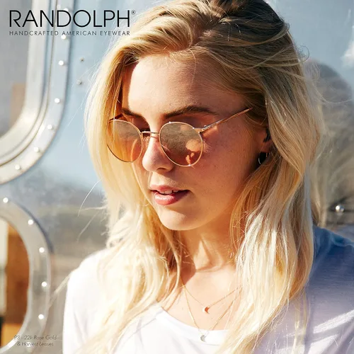 Vista 4 de Randolph USA Gafas de sol redondas vintage P3 para hombres o mujeres 100 UV