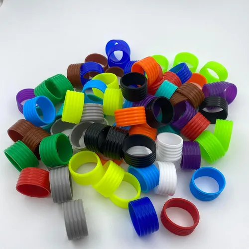 Vista 7 de 15 colores disponibles Buena elasticidad 8-45 piezas de raqueta de tenis/paletas de pickleball/squash anillo de silicona raqueta agarre bandas