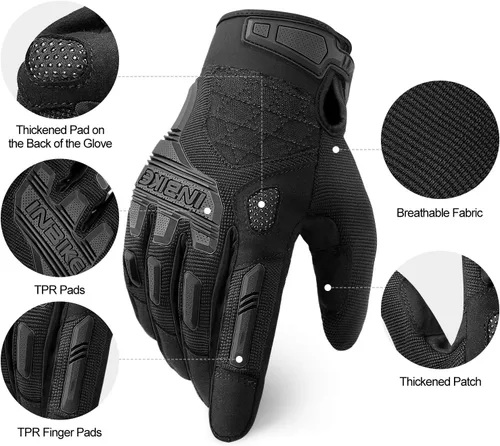 Vista 5 de INBIKE Guantes MTB para ciclismo de montaña Sirven para pantalla táctil con acolchado de etilvinilacetato grueso y protección de nudillos de caucho