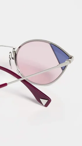 Vista 5 de Fendi Gafas de sol estrechas para mujer, rosaazul, talla única