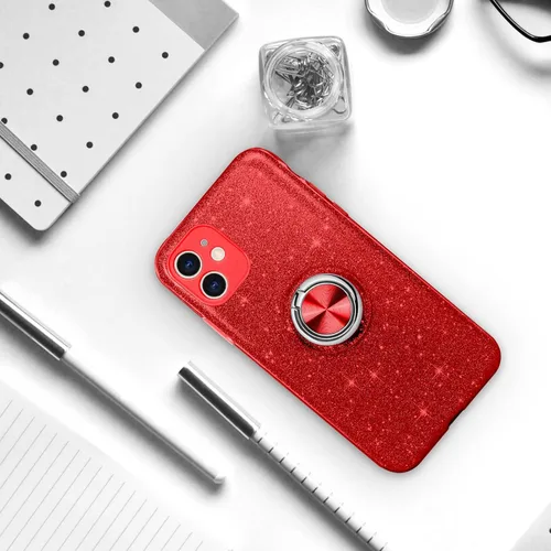 Vista 6 de Funda para iPhone 11, funda para iPhone 11, delgada, brillante, suave, TPU a prueba de golpes, anillo protector de protección híbrida para niñas