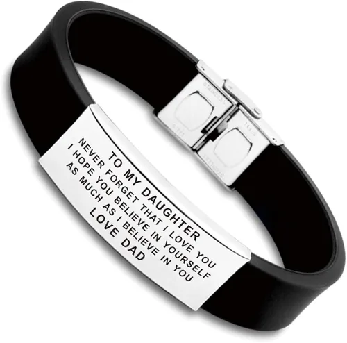 Vista 2 de FALOGIJE to OurMy Daughter - Pulsera con citas inspiradoras de amor