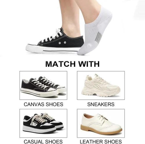 Vista 7 de Calcetines invisibles para mujer, acolchados, de corte bajo, atléticos, ocultos, para tenis, tobillos, calcetines invisibles para correr, 46 pares