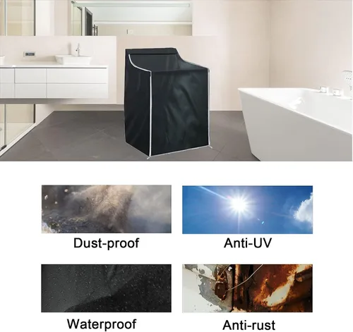 Vista 4 de Ericlin Paquete de 2 fundas para lavadora y secadora, cubierta para lavadora de carga superior, cubierta de protección para secadora de ropa a
