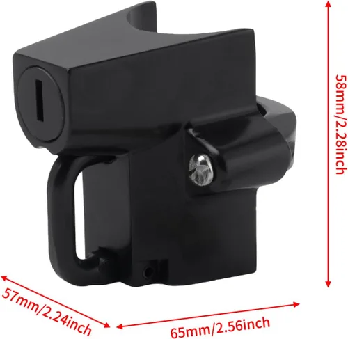 Vista 4 de Kit de bloqueo de seguridad para casco de motocicleta para tubos de 7/8" a 1 1/4" de diámetro para Harley Chrome (negro)