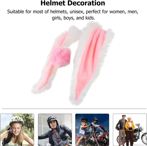 Vista 7 de FAVOMOTO 1 Set Helmet Rabbit Ears and Tail Decors Motorbike Helmet Decorative Accessories