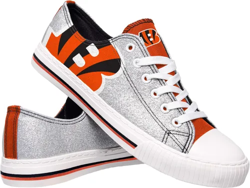 Vista 31 de FOCO Womens NFL Team Logo Ladies Fashion Glitter Low Top Canvas Sneakers Shoes