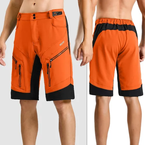 Vista 5 de Arsuxeo - Pantalones cortos de ciclismo para hombre para bicicleta, ajuste holgado MTB, resistente al agua 1903