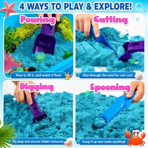 Vista 3 de AGENTLAN Axolotl - Cubo sensorial de ajolotl, juguetes sensoriales con arena de juego para niños y niñas, kit de arena de regalo para niños de 3, 4
