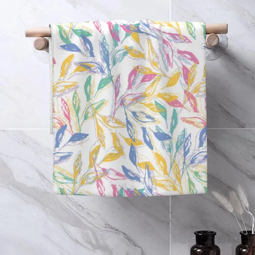 Vista 4 de Juego de 2 toallas de mano bohemias de primavera para baño, toallas de baño de mano, suaves, absorbentes, toallas decorativas para baño, cocina