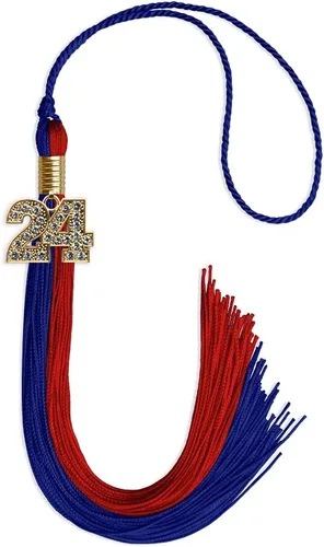 Vista 119 de Endea Graduation Borla de doble color con dije dorado (negro/oro brillante, 2022)
