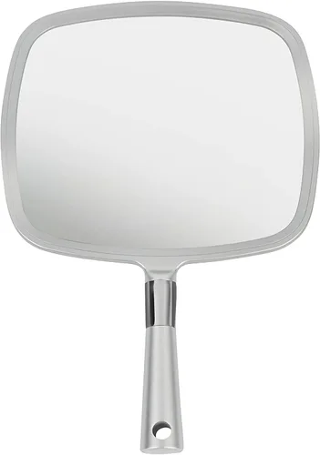 Vista 2 de MIRRORVANA Espejo de mano grande y cómodo con asa, modelo de salón plateado (paquete de 5)