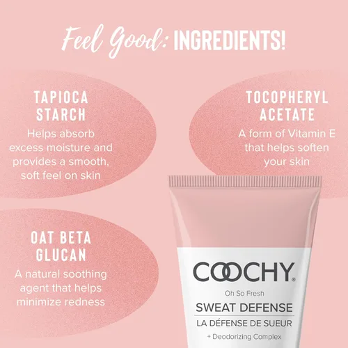 Vista 5 de Coochy Loción de protección íntima Sweat Defense Desodorante en crema calmante para el cuidado femenino Peony Prowess, 3.4 onzas