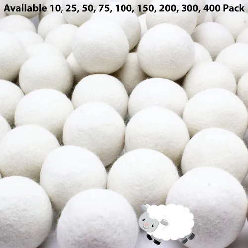Vista 7 de Wooland Wholesale Bulk Laundry XL Premium - Pelotas secadoras de lana 100% de lana orgánica de Nueva Zelanda Suavizante de tela natural para pieles