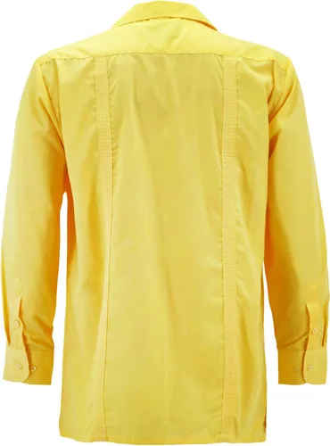 Vista 2 de Camisa de vestir bordada de manga larga con botones y botones para hombre