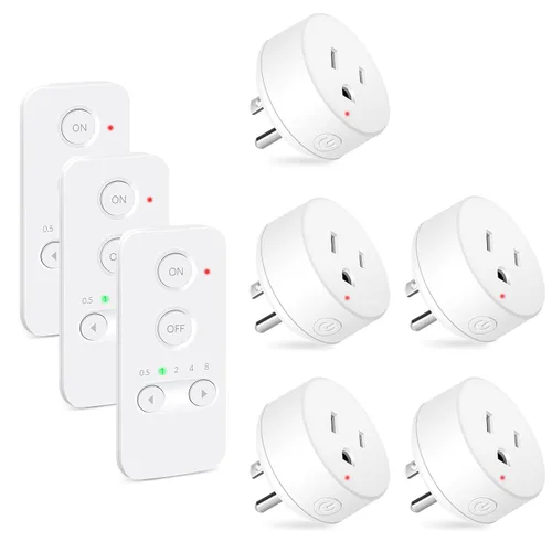 Vista 104 de NineLeaf - Enchufe de salida de control remoto, interruptor de luz de encendido y apagado inalámbrico desmontable 500FT Light Plug Decorator