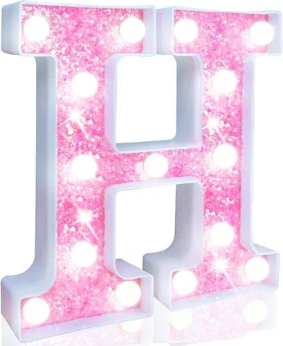 Vista 12 de Pooqla Luces de números de marquesina, números de luz rosa para niñas de 10.º cumpleaños, funciona con pilas, luz nocturna de número con purpurina
