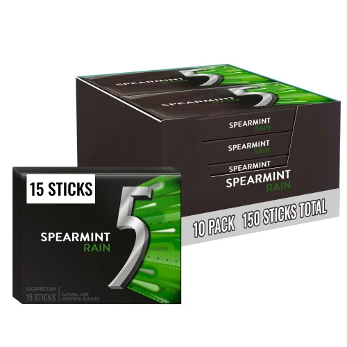 Vista 11 de 5 GUM React Mint Goma de Mascar sin Azúcar Paquete Grande (10 paquetes x 15 palitos) Sabor Intenso y de Larga Duración