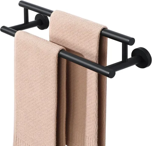 Vista 16 de Alise Toallero doble de níquel cepillado, toallero de 16 pulgadas para baño montado en la pared, toallero de baño de acero inoxidable SUS304