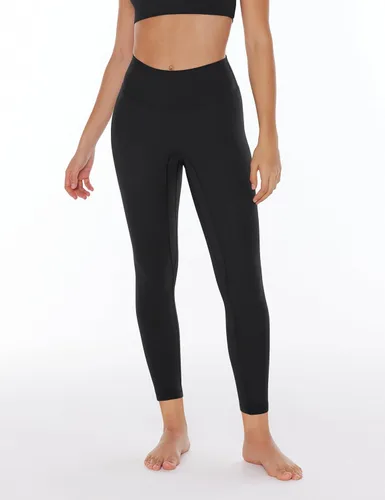 Vista 3 de Leggings de yoga para mujer, pantalones de entrenamiento de 25 pulgadas, cintura alta, sin costuras frontales, control de abdomen, sensación
