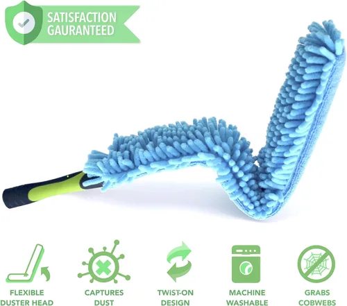 Vista 7 de EVERSPROUT Plumero de microfibra flexible para techo y ventilador (el poste se vende por separado) Plumero extralargo de 25 pulgadas Funda