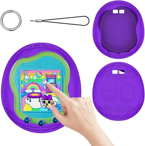 Vista 11 de Funda de silicona de repuesto compatible con Tamagotchi Uni, funda suave anticaída para Tamagotchi Uni, accesorios con cordón para el dedo