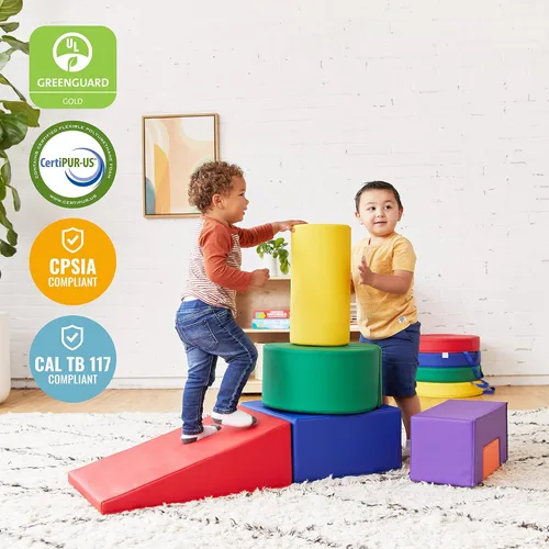 Vista 6 de ECR4Kids SoftZone Crawl and Climb Playtime Playset, bloques de construcción, surtido, 6 piezas