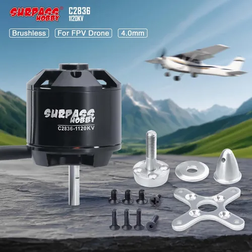 Vista 2 de Surpass C2836 1120KV Motor sin escobillas para aviones RC Ala fija