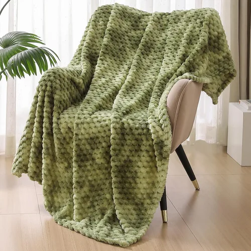 Vista 45 de Manta Snuggle Sac extra mullida, manta de forro polar para viajes, manta para sofá, cama, sofá, manta cálida y suave con patrón a rayas, 50 x 60