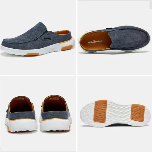 Vista 4 de OrthoComfoot Mocasines ortopédicos sin cordones para hombre zapatos para caminar con soporte del arco: pantuflas casuales para fascitis plantar
