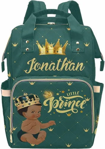 Vista 27 de Bolsa de pañales personalizada con purpurina brillante, color rosa, oro rosa, rubor, con nombre, bolsas de pañales de viaje, mochila casual