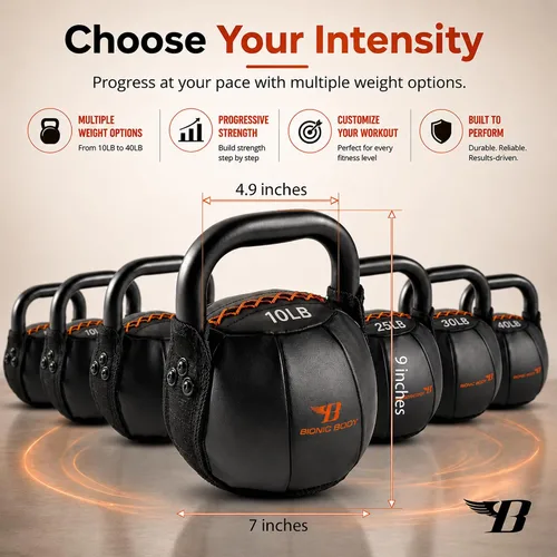 Vista 4 de Bionic Body by Kim Lyons - Pesa rusa suave con asa, peso suave para entrenamiento de fuerza, acondicionamiento, entrenamiento de núcleo y cuerpo