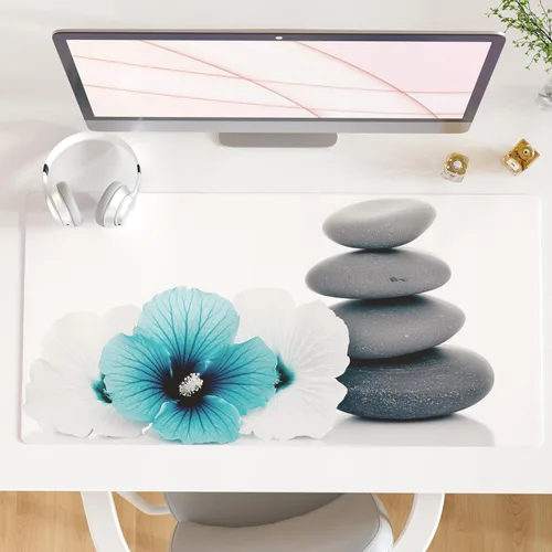 Vista 15 de Qiyi Alfombrilla de escritorio, grande, de mouse, vía láctea, decoración, piel sintética impermeable, protector para oficina, hogar, trabajo