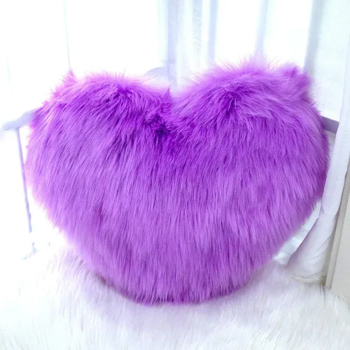 Vista 6 de Almohada mullida de piel sintética con inserto en forma de corazón, cojín decorativo de lujo para sofá, dormitorio, sala de estar