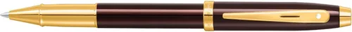 Vista 3 de Sheaffer 100 9370 Brillante Café Marrón Rollerball Pen Con PVD Oro Trim - Medio