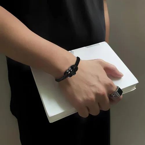 Vista 13 de Pulsera de cuero para hombre (mahua/matikou/yuanquan/8 Infinity)