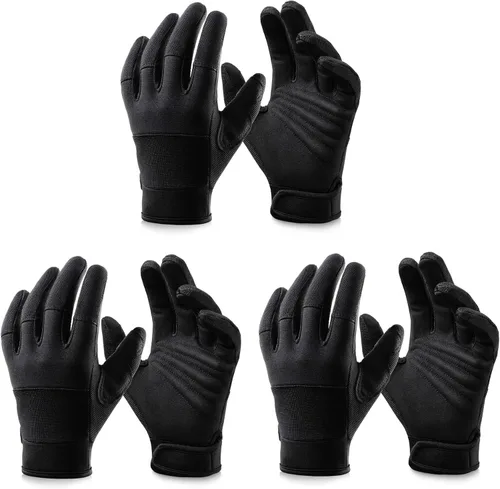 Vista 8 de OZERO Guantes de trabajo para hombres y mujeres: guantes de mecánico para pantalla táctil, agarre firme, destreza, guantes ligeros para construcción